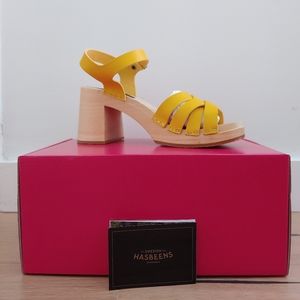 NWB Swedish Hasbeens Sandal Clogs / Yellow / 38